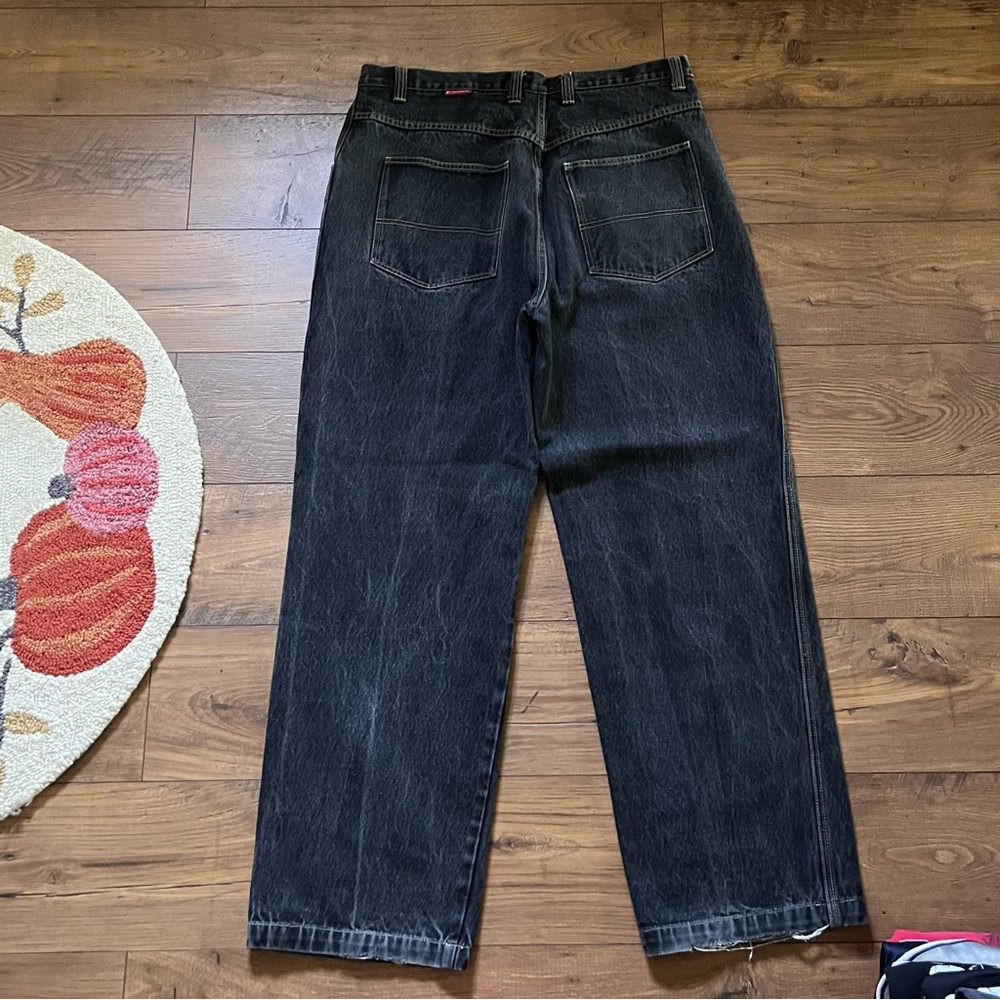 Vintage Baggy WideLegged Faded Black Denim Jeans